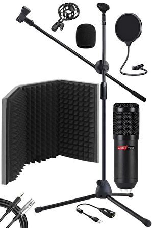 Lastvoice Pack Set-1 BM800 Mikrofon + Stand + Yalıtım Paneli + Filtre + Ses Kartı